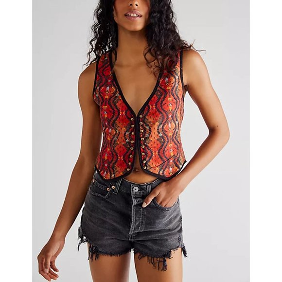 Free People Jackets & Blazers - FREE PEOPLE Gemini Vest / Rust Combo